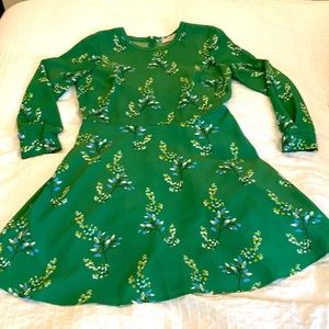 LOFT - Green Floral Dress - 12P